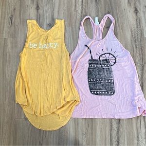 🌸 3/$20 Lot of 2 Inspirational Graphic Tank Tops